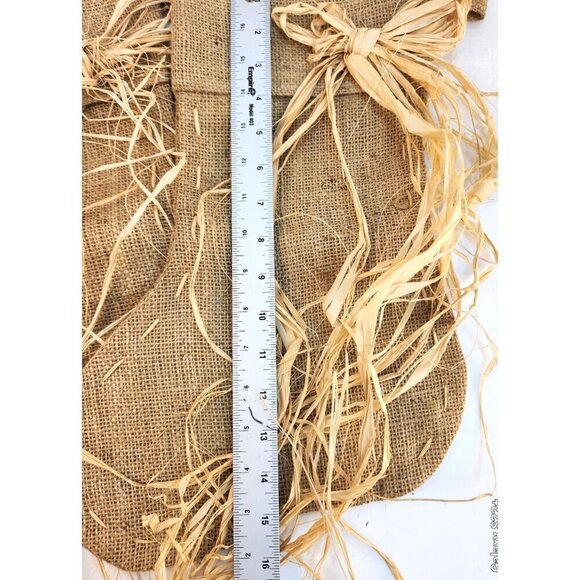 Burlap Christmas Stockings Set Of 2 16" Long Rustic Country Western DIY Crafts - Picture 10 of 10